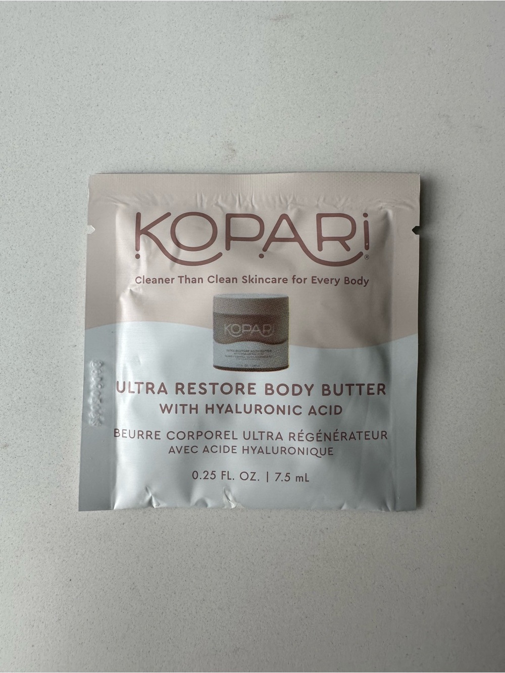Kopari Ultra Restore Body Butter Sachet — Pale Pink & Cream